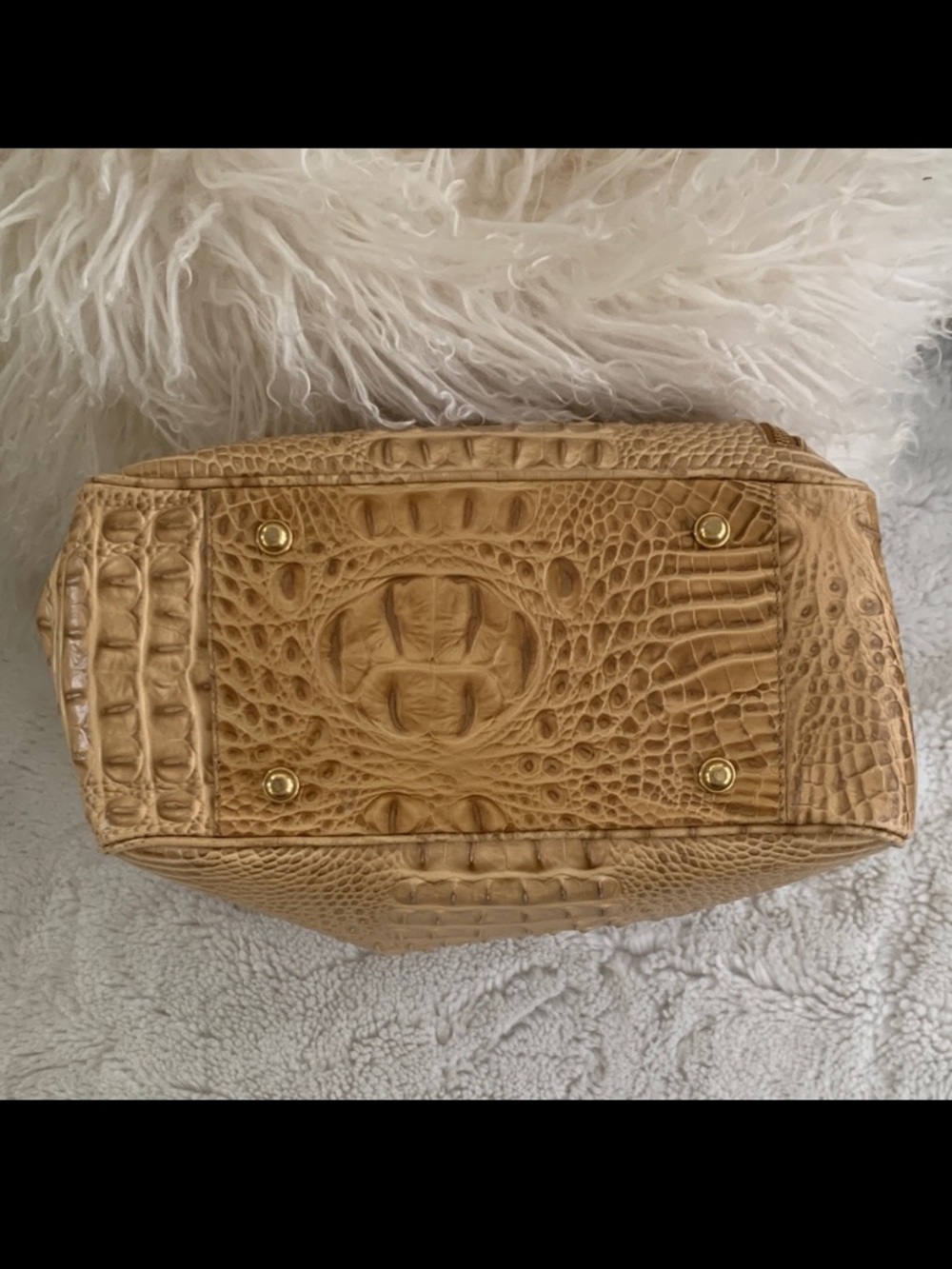 Brahmin Large Jacqueline Toasted Almond Melbourne Croc Leather Hobo - Picture 10 of 14
